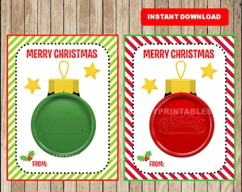Play-Doh Ornament Gift Card, Class Christmas Gifts, Small Gift, DIY Play Dough Mini Gift, Scripture Christmas Gift Card, INSTANT DOWNLOAD