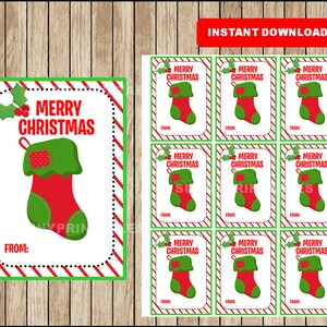 Christmas Gift Tags - Christmas Favor Tags - Christmas present tags - Stockings tags - Instant Download