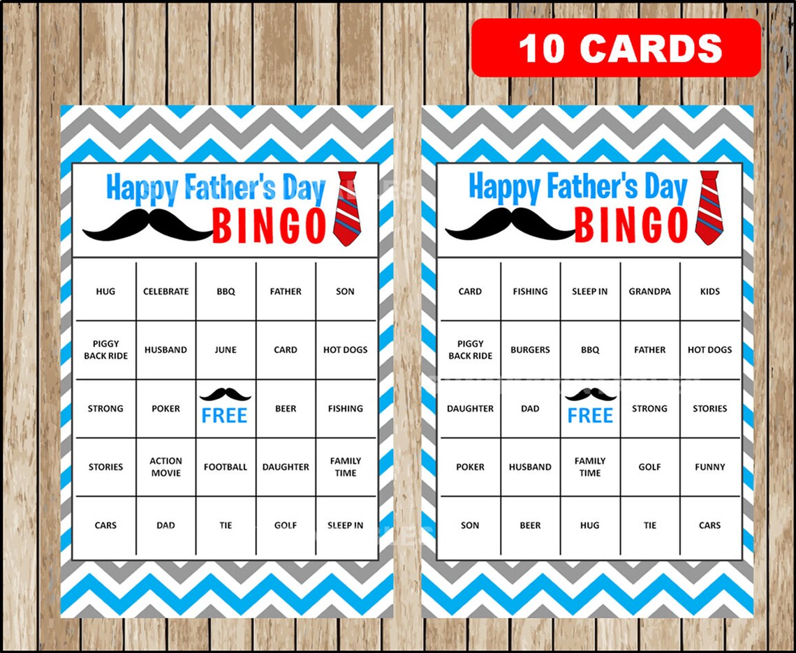 Printable 10 father's day Bingo cards printable Happy | Etsy