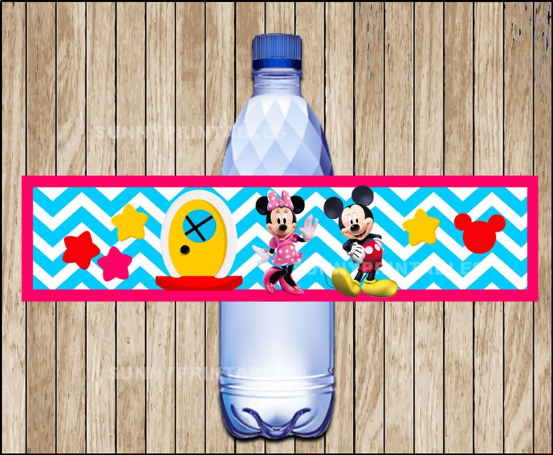 Mickey Mouse water bottle labels printable Mickey Mouse | Etsy