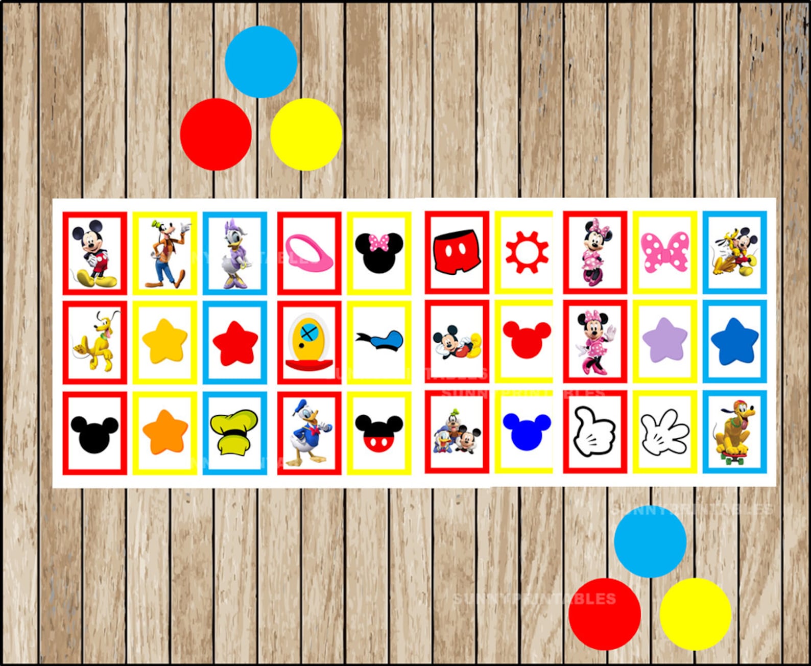 Printable 20 Mickey Mouse Bingo Cards Printable Mickey Mouse - Etsy