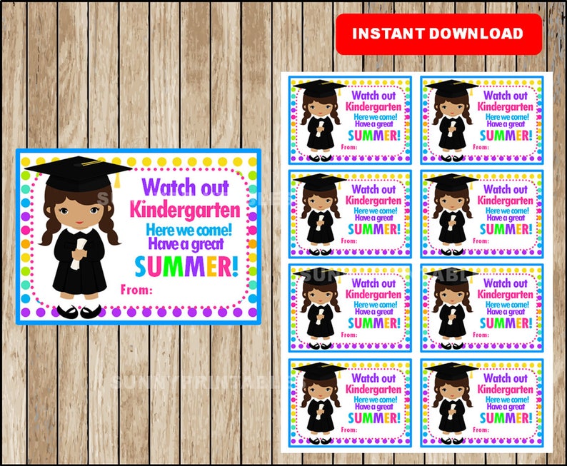 kindergarten graduation tag graduation girl tag class of etsy