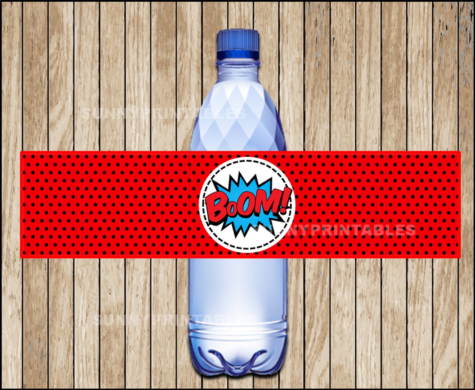 Image 2 for Superhero Water Bottle Labels Template