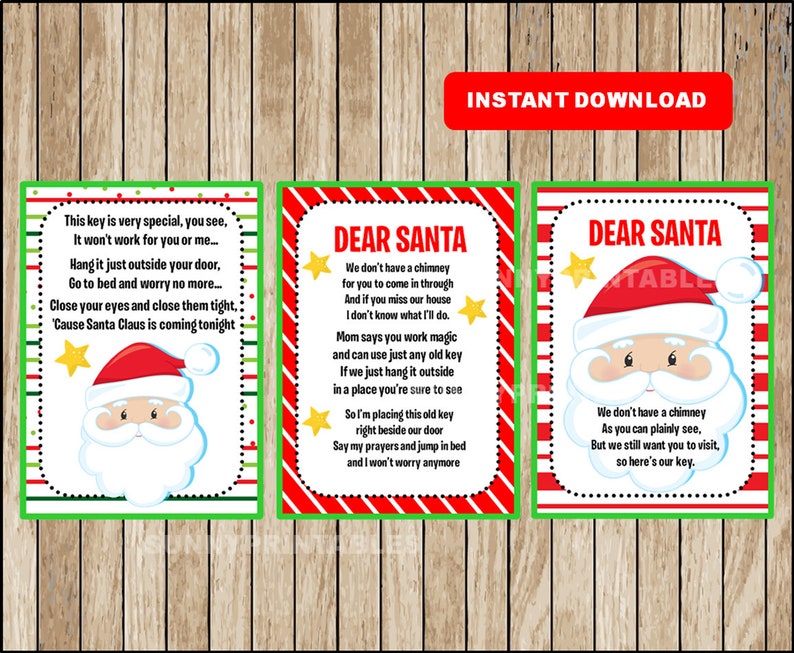 Santa's Magic Key Tag Printable Magic Key Tag Christmas Etsy