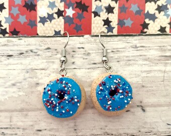 Boucles d'oreilles donut 4 juillet, boucles d'oreilles donut 4 juillet, boucles d'oreilles donut