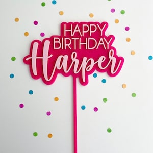 Custom Acrylic Happy Birthday Cake Topper: Personalized Party Decor