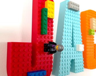 Building Bricks Name Sign, Kids Name, Playroom, Wall Letters