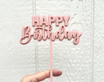 Happy Birthday Cake Topper. Reusable . Celebration. Acrylic Cake Topper