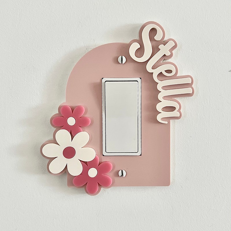 Acrylic light switch border – Kids room decor