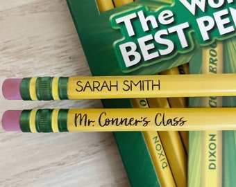 Personalized #2 Pencils. 12 pack. Engraved Name. Teacher Gift. Back to School. Custom