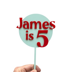 Custom Cake Topper. Age. Number. Personalized. Happy Birthday. Kids Name Cake. Celebration. Acrylic Cake Topper