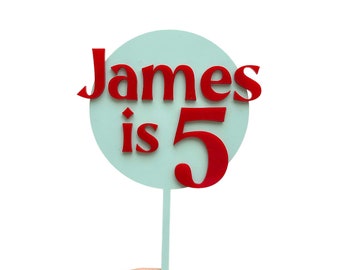 Custom Cake Topper. Age. Number. Personalized. Happy Birthday. Kids Name Cake. Celebration. Acrylic Cake Topper