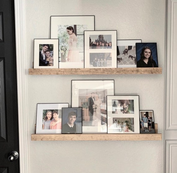 High Back Picture Ledge . Wall Shelf . Wood Shelves . Gallery | Etsy