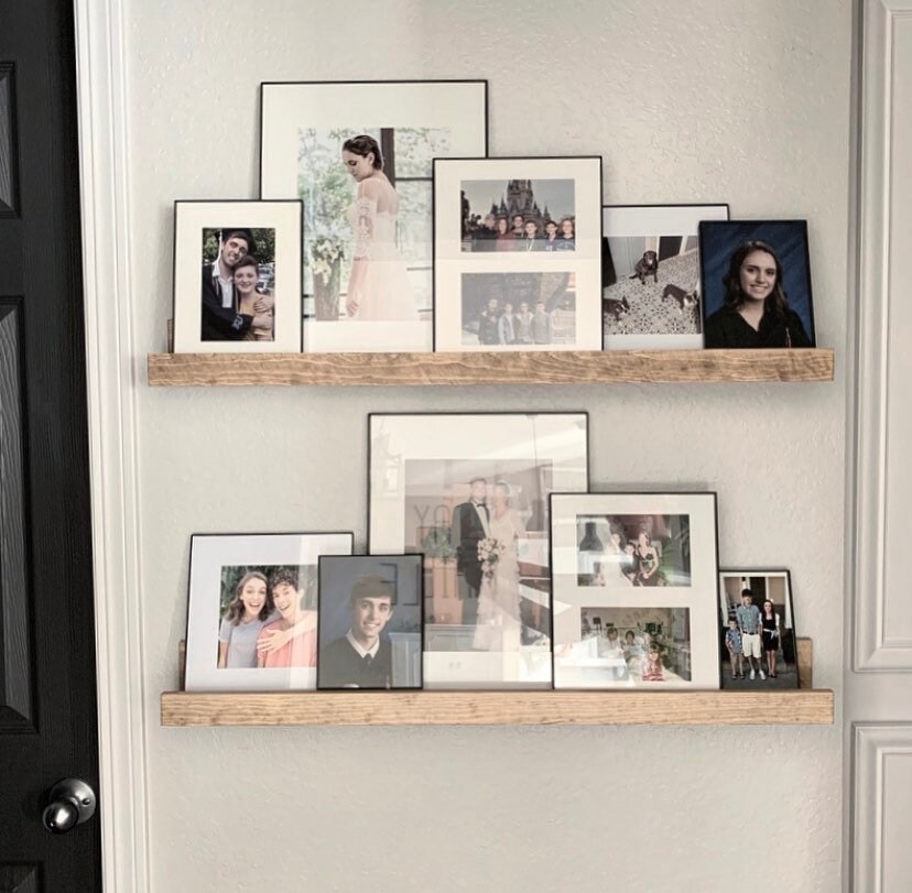 High Back Picture Ledge . Wall Shelf . Wood Shelves . Gallery Wall . …