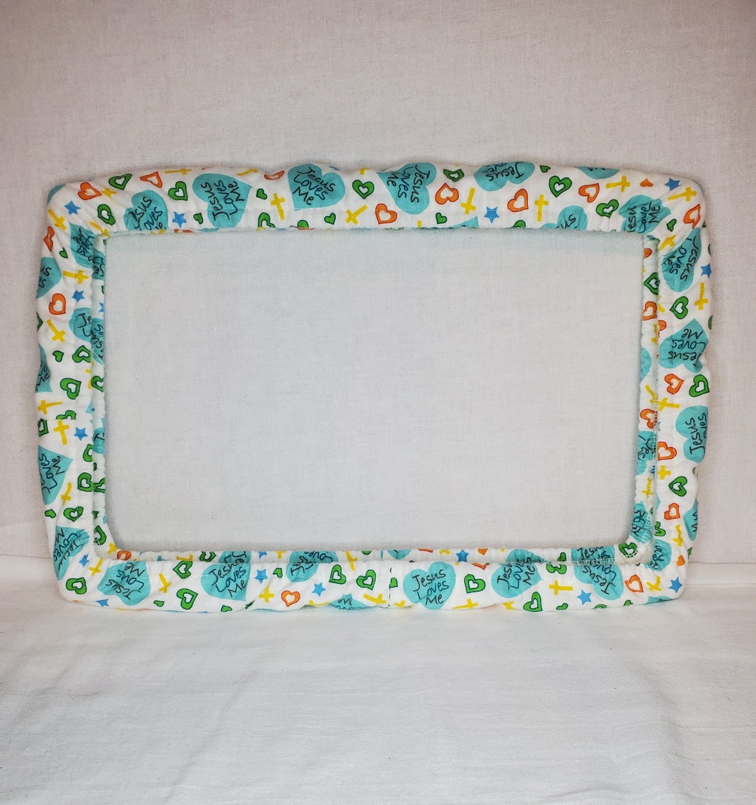14x14 Jesus Loves Me Design Qsnap Cover / Qsnap Garter / Grime Guard / Grime Garter / Hoop