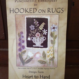 Punch Needle Pattern Hooked on Rugs #710 Urn with Flowers