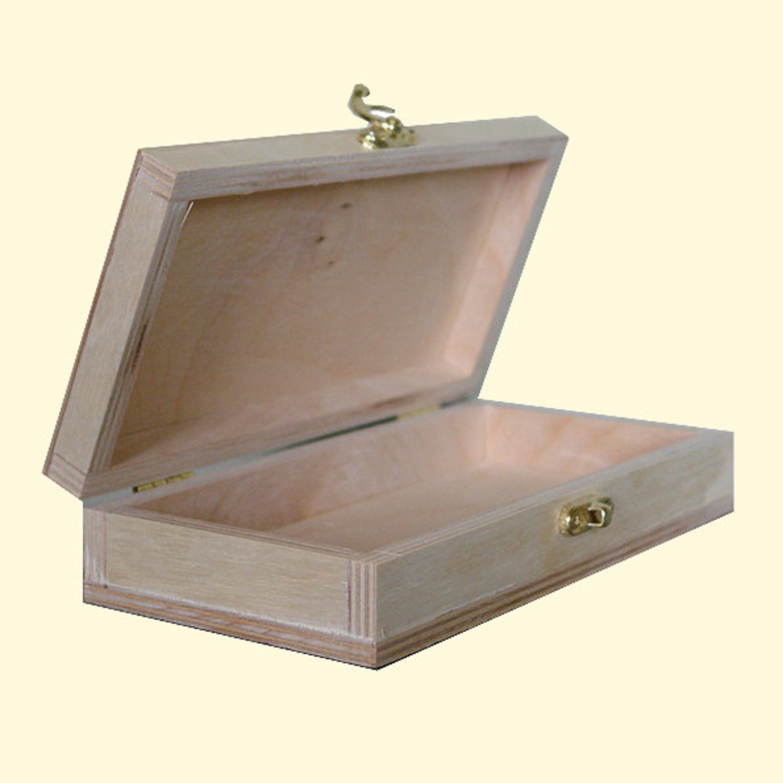 Wooden unfinished box from birch plywood . 190 х 90 х 40 mm. Etsy