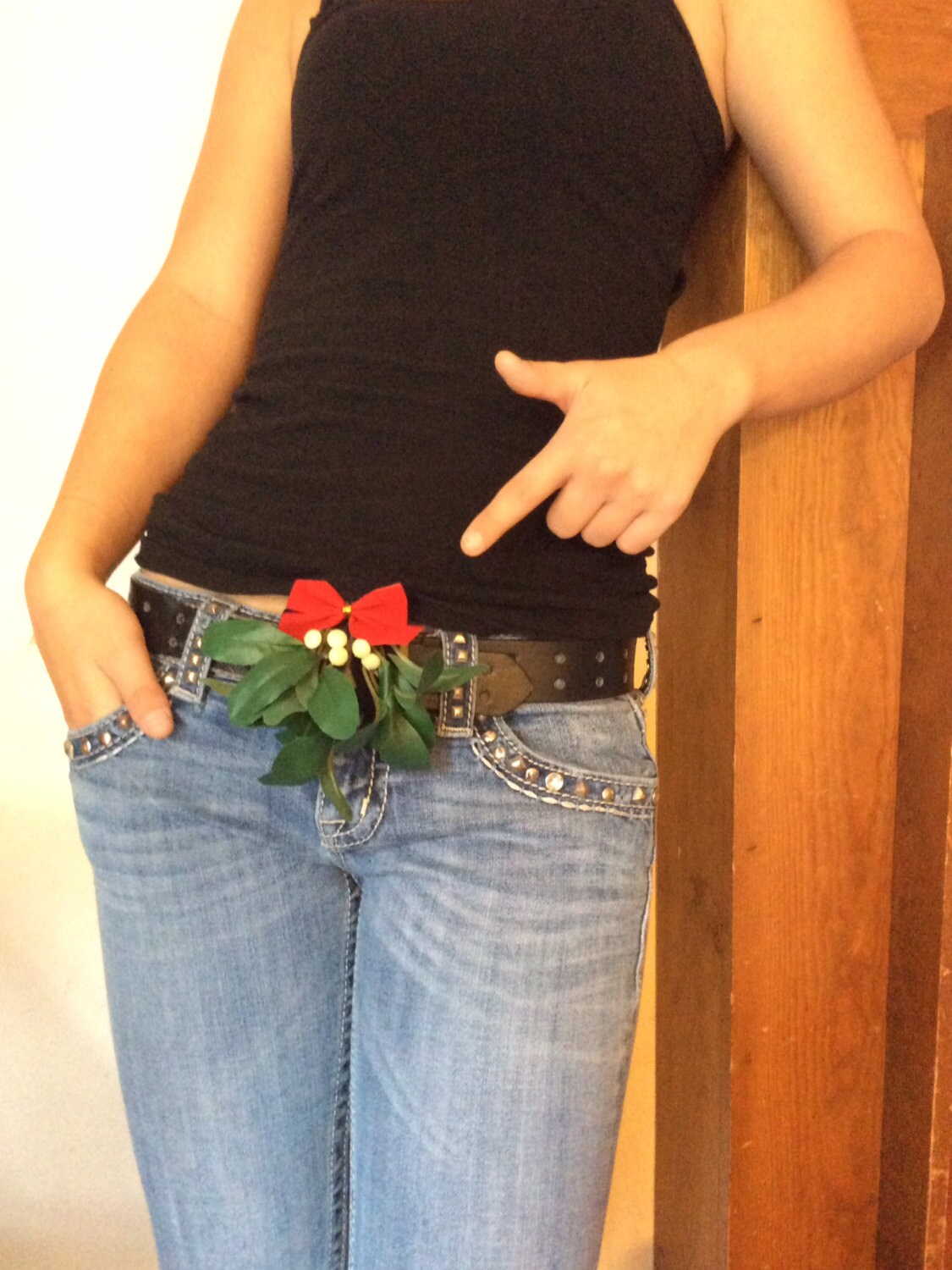 Christmas Tie. Mistletoe Belt Buckle Cover. Ugly Christmas Sweater Etsy