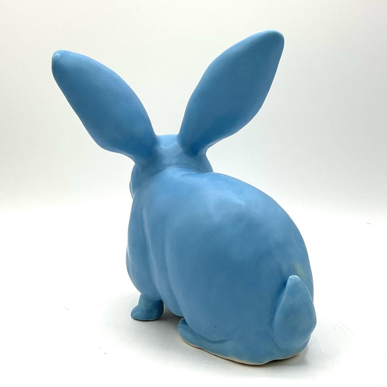 Blue Ceramic Bunny - Etsy