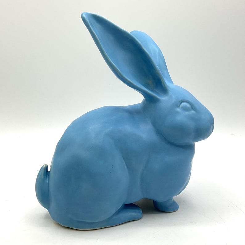 Blue Ceramic Bunny - Etsy