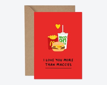 I'm Lovin' You | Fast Food Mcdonalds Themed Card | Funny Love or