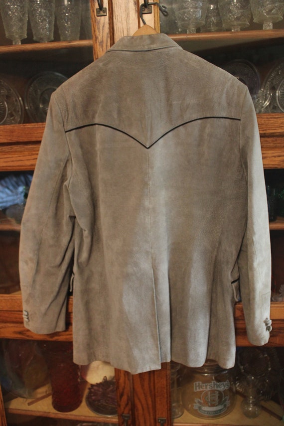 Sheplers Vintage Gray Leather Blazer Jacket size … - image 4