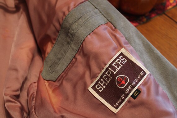 Sheplers Vintage Gray Leather Blazer Jacket size … - image 5