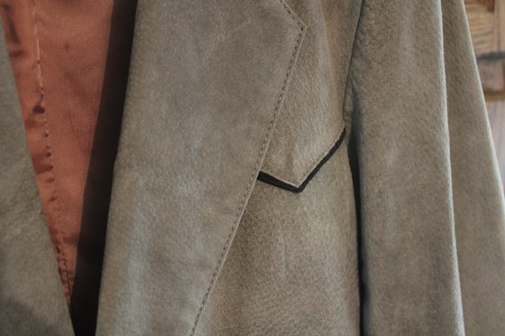 Sheplers Vintage Gray Leather Blazer Jacket size … - image 2