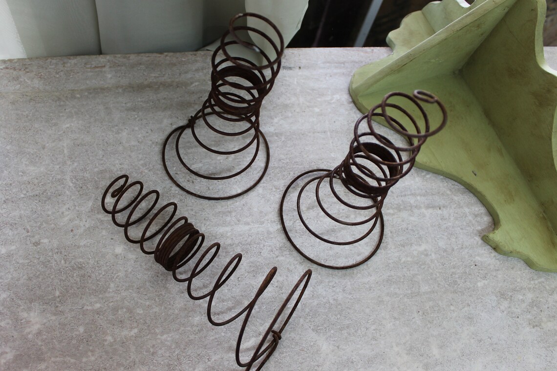 3 Vintage Silver Rusty Antique Bed Springs Rustic Style Etsy Ireland