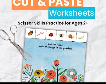 Cut and Paste Activity, Preschool Fine Motor Skills (Digital Download)