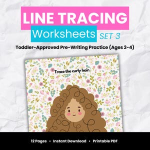 Line Tracing Worksheets, Set 3 | Pre-Writing Tracing for Toddlers | Fine Motor Skills |  Preschool Printable