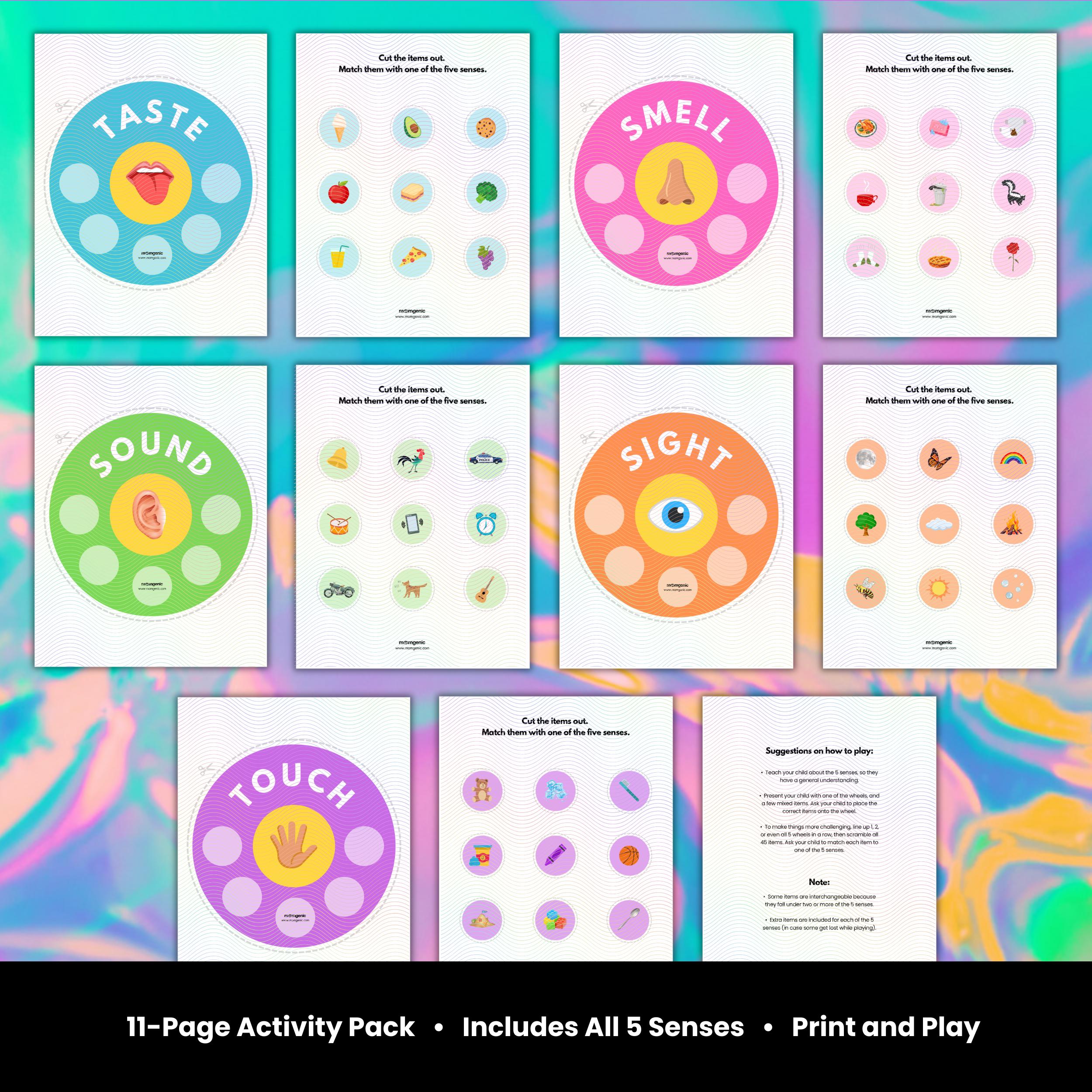 Five Senses Sorting Game Printable | Toddler Learning Activity ...