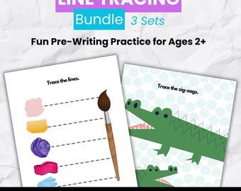 Line Tracing Worksheets Bundle for Toddlers Ages 2+ | Pre-Writing Practice, Fine Motor Skills, Screen-Free Learning, Preschool Printable PDF