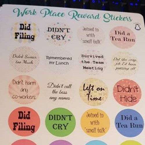 Work Place Reward Stickers You Deserve a Sticker Because - Etsy UK