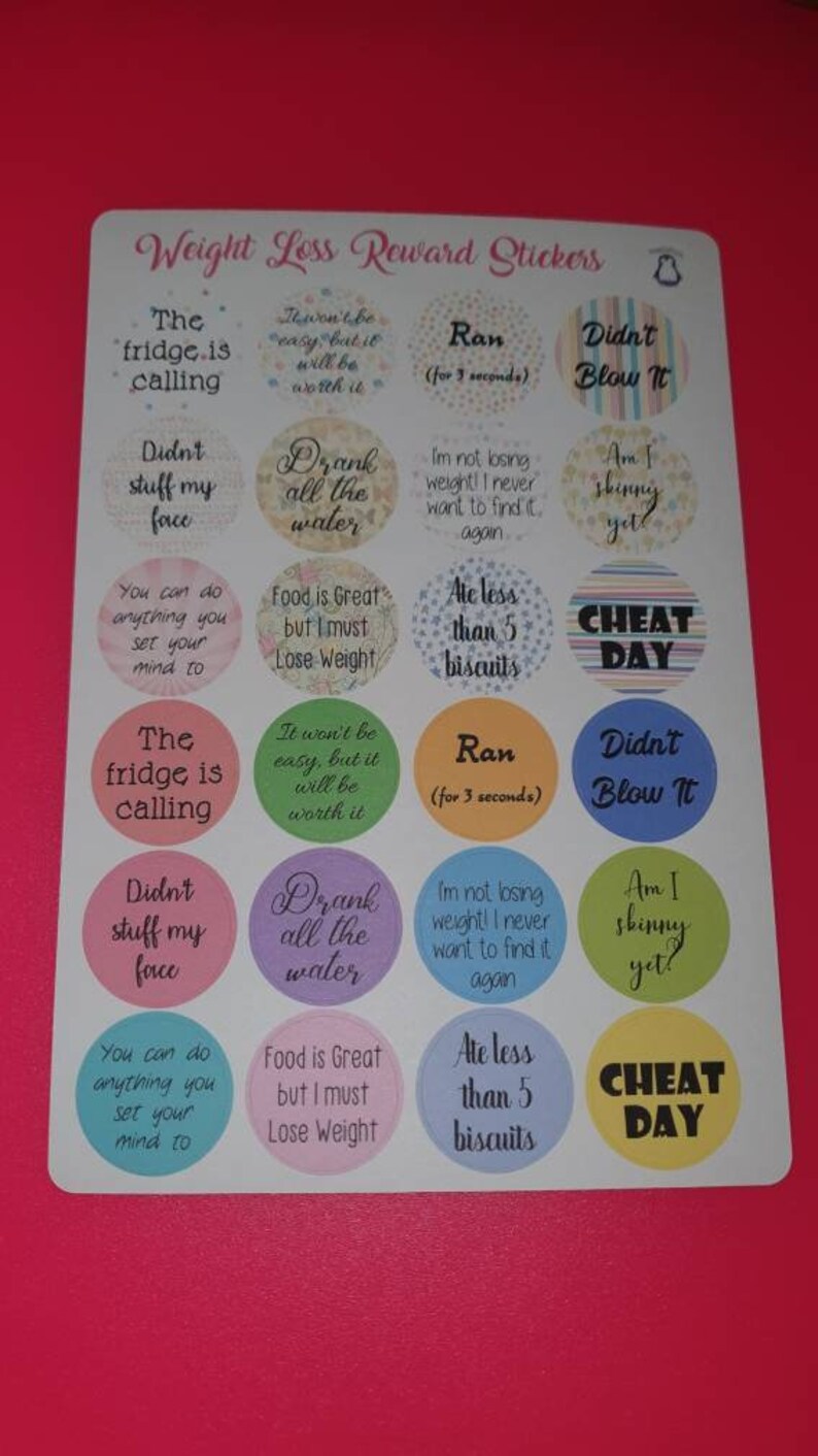 Weight Loss Reward Stickers You Deserve a Sticker Because | Etsy