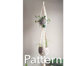 DOUBLE STELLA Macramé Pattern INTERMEDIATE//Plant Hangerpdf Diy Tutorial Instructions Macrame Fiber Arts Pattern Only Instant Download