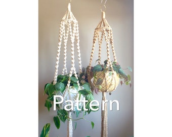 CAMBIE Intermediate Macramé PATTERN Plant Hanger//pdf DIY Tutorial Instructions Macrame Fiber Arts Pattern Only Instant Download