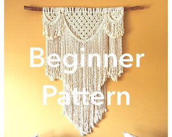 BEAUREGARD Macramé Pattern BEGINNER//Wall Hanging pdf DIY Swag Design Basic Instructions Macrame Fiber Arts Pattern Only