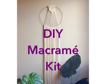 KALYX DIY KIT//White, Black or Jute Beginner Macramé Dreamcatcher Pattern and Supplies Wall Hanging Wall Decor pdf Crafter Makers Tutorial