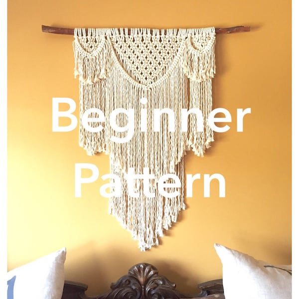 BEAUREGARD Macramé Pattern BEGINNER//Wall Hanging pdf DIY Swag Design Basic Instructions Macrame Fiber Arts Pattern Only