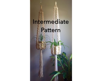 KALI Macramé Pattern INTERMEDIATE//pdf DIY Plant Hanger Intermediate Tutorial Instructions Macrame Fiber Arts Pattern Only Instant Download
