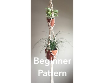 LYRIC DOUBLE Macramé Pattern Hanger//pdf DIY Beginner Basic Instructions Macrame Fiber Arts Pattern Only