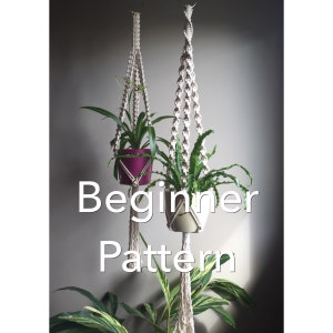 TRINITY Macramé Pattern BEGINNER//Plant Hanger pdf DIY 4 Variations Short Long Square or Spiral Knot Crafter Makers Tutorial image 1