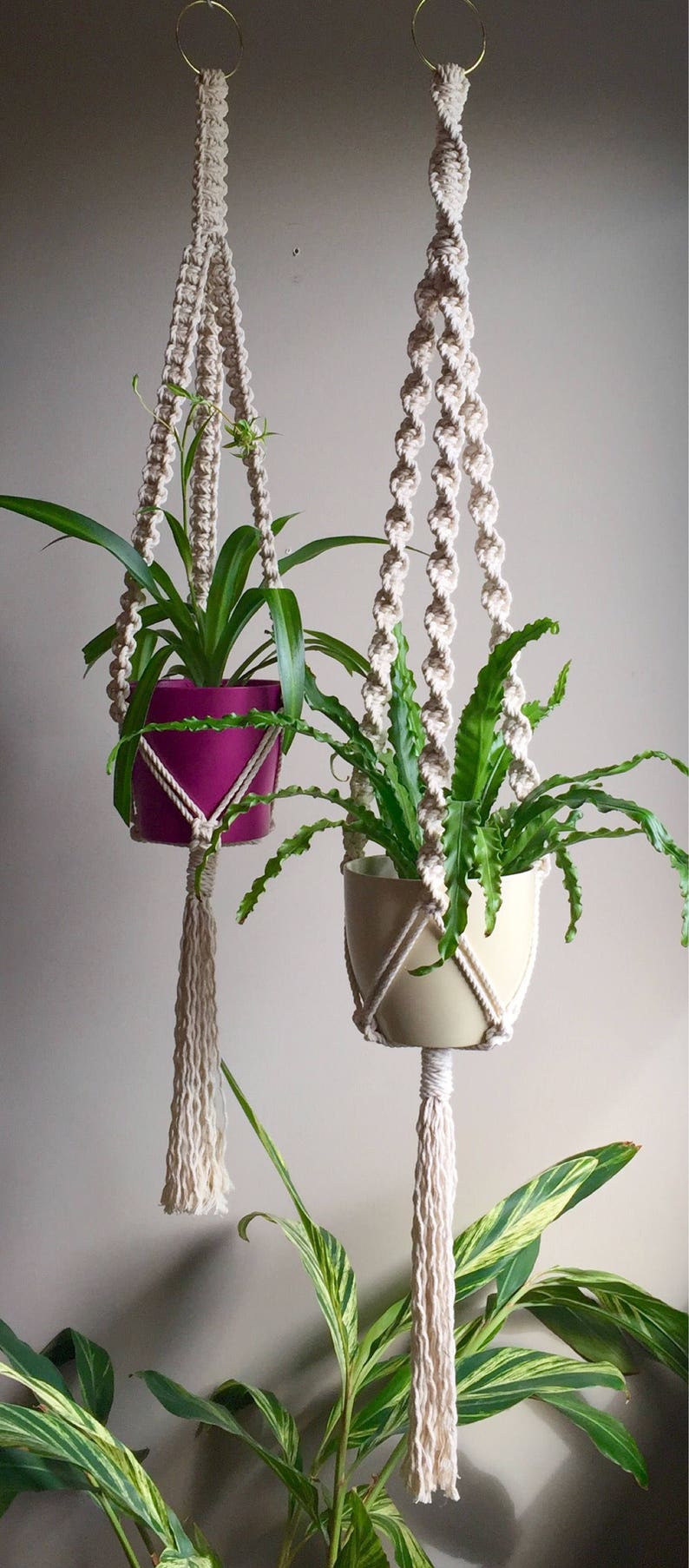 TRINITY Macramé Pattern BEGINNER//Plant Hanger pdf DIY 4 Variations Short Long Square or Spiral Knot Crafter Makers Tutorial image 2