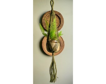 CURATED NATURAL VI // Buy Hanger Only or Hanger with Pot// Vintage Jute Vintage Pot Basket Design Boho Hippie Bohemian Planter Hanging