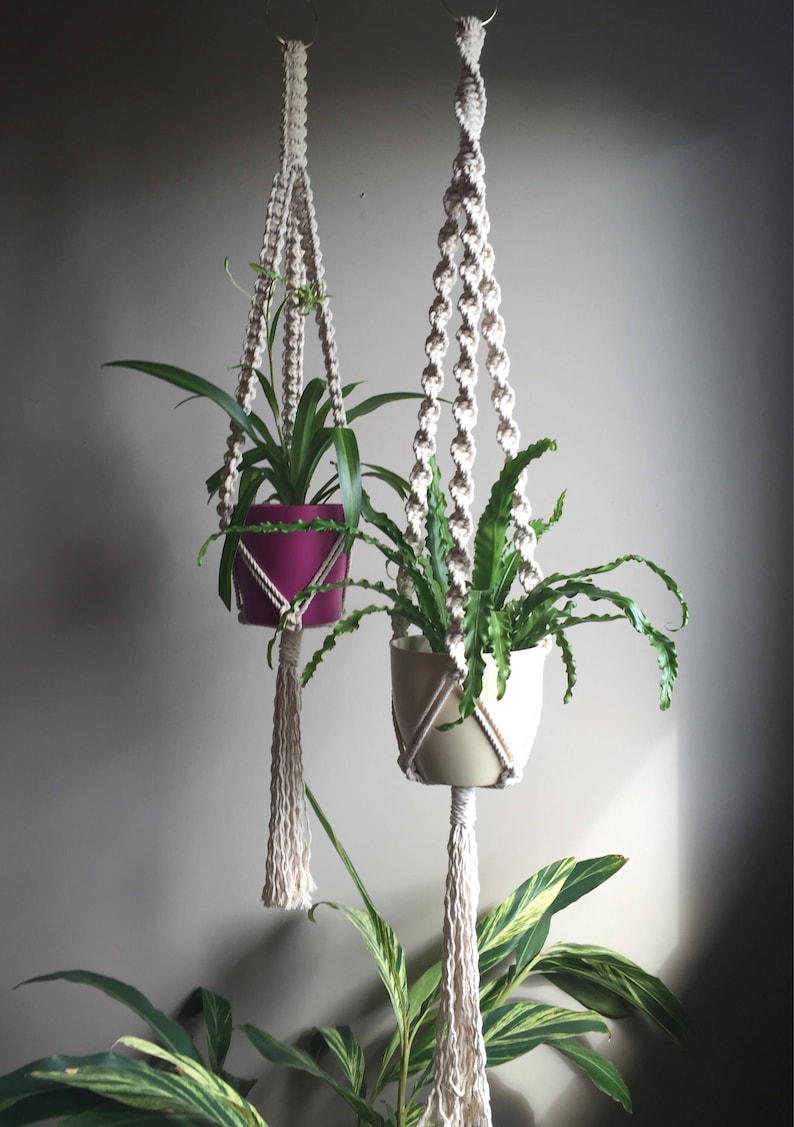 TRINITY Macramé Pattern BEGINNER//Plant Hanger pdf DIY 4 Variations Short Long Square or Spiral Knot Crafter Makers Tutorial image 3