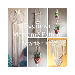BEGINNER Macramé PATTERN Starter Kit//5 Beginner Patterns pdf DIY Crafter Makers Tutorial Instant Download