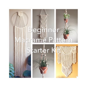 BEGINNER Macramé PATTERN Starter Kit//5 Beginner Patterns pdf DIY Crafter Makers Tutorial Instant Download