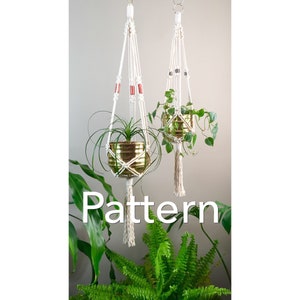 SANDRO with BEADS Beginner Macramé Pattern//pdf Tutorial diy Plant Hanger Variations Instructions Macrame Fiber Arts Step-by-step