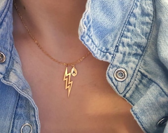 Delicate Thunder Necklace,Thunder Necklaces,Gold Necklace,initial leaf necklace,Layering necklace, Bridesmaid Gift, valued gift